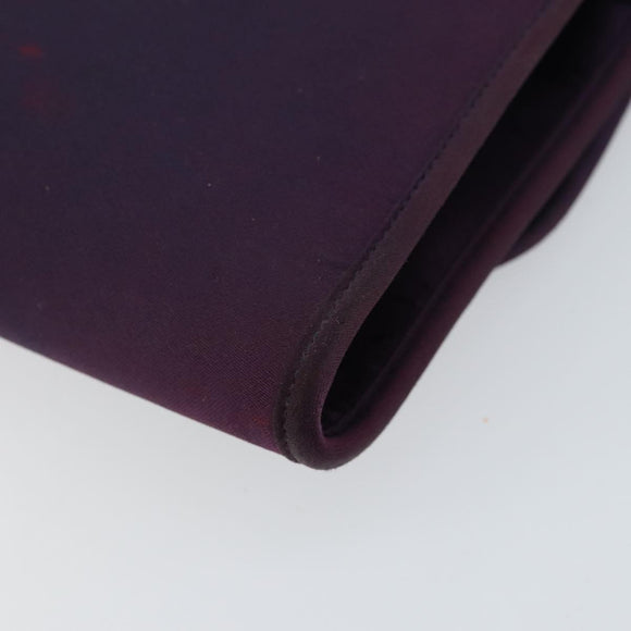 Christian Dior Saddle Chain Shoulder Bag Nylon Purple Gold Auth BA8264