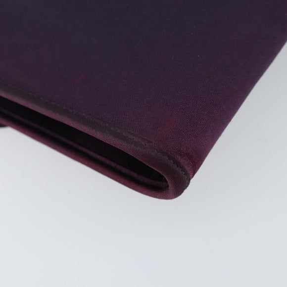 Christian Dior Saddle Chain Shoulder Bag Nylon Purple Gold Auth BA8264