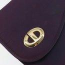Christian Dior Saddle Chain Shoulder Bag Nylon Purple Gold Auth BA8264-14