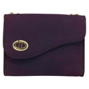 Christian Dior Saddle Chain Shoulder Bag Nylon Purple Gold Auth BA8264-2