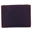 Christian Dior Saddle Chain Shoulder Bag Nylon Purple Gold Auth BA8264-3
