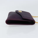 Christian Dior Saddle Chain Shoulder Bag Nylon Purple Gold Auth BA8264-4