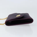Christian Dior Saddle Chain Shoulder Bag Nylon Purple Gold Auth BA8264-5