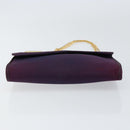 Christian Dior Saddle Chain Shoulder Bag Nylon Purple Gold Auth BA8264-9