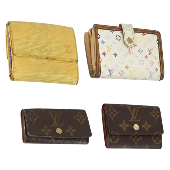 LOUIS VUITTON Epi Monogram Multicolor Wallet 4 Set White Yellow Auth BA8266
