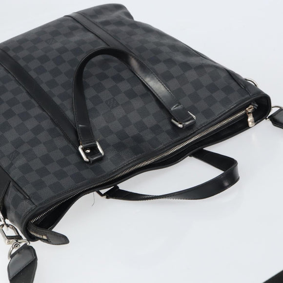 LOUIS VUITTON Damier Graphite Tadao Schoudertas 2-weg N51192 LV Auth BA8269