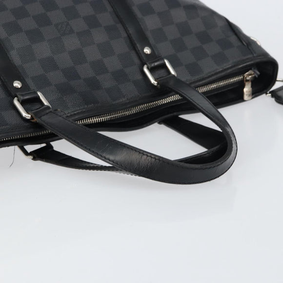 LOUIS VUITTON Damier Graphite Tadao Schoudertas 2-weg N51192 LV Auth BA8269