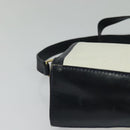 CELINE Shoulder Bag Leather White Auth BA829-9