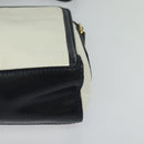 CELINE Shoulder Bag Leather White Auth BA829-14