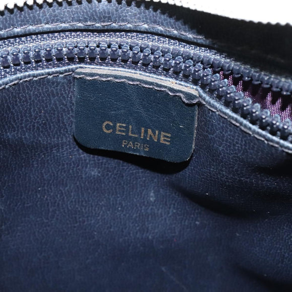 CELINE Shoulder Bag Leather White Auth BA829