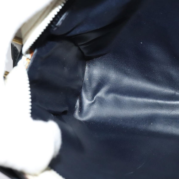 CELINE Shoulder Bag Leather White Auth BA829