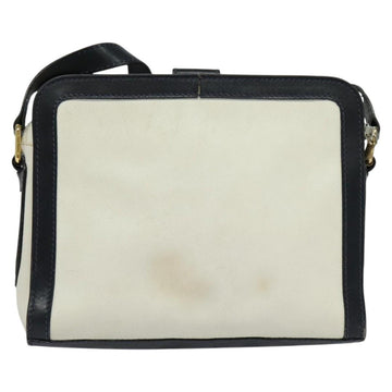 CELINE Shoulder Bag Leather White Auth BA829 - 0