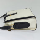 CELINE Shoulder Bag Leather White Auth BA829-3