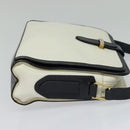 CELINE Shoulder Bag Leather White Auth BA829-4