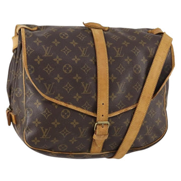 LOUIS VUITTON Monogram Saumur 35 Shoulder Bag M42254 LV Auth BA8314