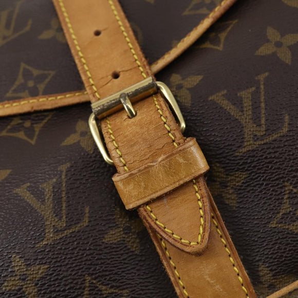 LOUIS VUITTON Monogram Saumur 35 Shoulder Bag M42254 LV Auth BA8314