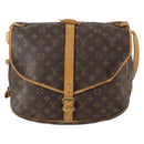 LOUIS VUITTON Monogram Saumur 35 Shoulder Bag M42254 LV Auth BA8314-13
