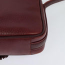 CARTIER Must Line Shoulder Bag Leather Wine Red Auth BA833-16