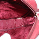 CARTIER Must Line Shoulder Bag Leather Wine Red Auth BA833-19