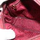 CARTIER Must Line Shoulder Bag Leather Wine Red Auth BA833-20