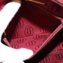CARTIER Must Line Shoulder Bag Leather Wine Red Auth BA833-21