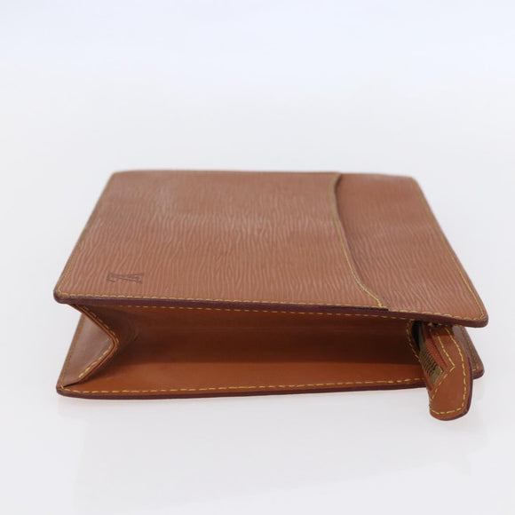 LOUIS VUITTON Epi Pochette Homme Bag Brown Zipangu Gold M52528 LV Auth BA8330