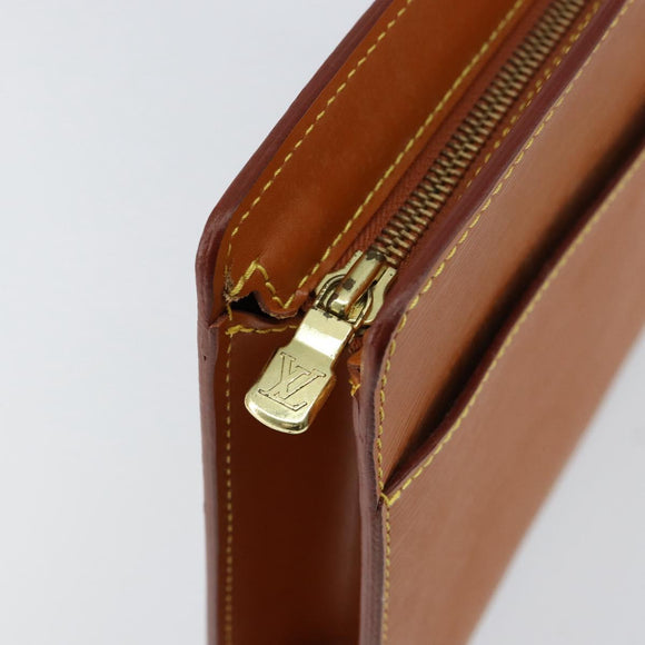 LOUIS VUITTON Epi Pochette Homme Bag Brown Zipangu Gold M52528 LV Auth BA8331