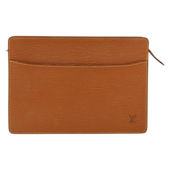 LOUIS VUITTON Epi Pochette Homme Bag Brown Zipangu Gold M52528 LV Auth BA8331