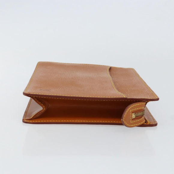 LOUIS VUITTON Epi Pochette Homme Bag Brown Zipangu Gold M52528 LV Auth BA8331