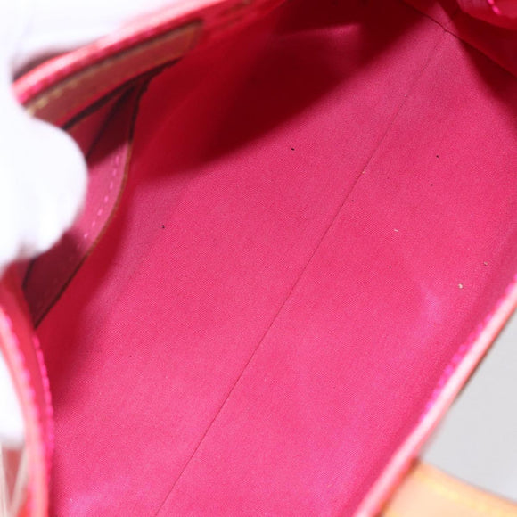 LOUIS VUITTON Monogram Vernis Fluo Reade PM Bag Pink Orange M91903 Auth BA8337