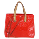 LOUIS VUITTON Monogram Vernis Fluo Reade PM Bag Pink Orange M91903 Auth BA8337-13
