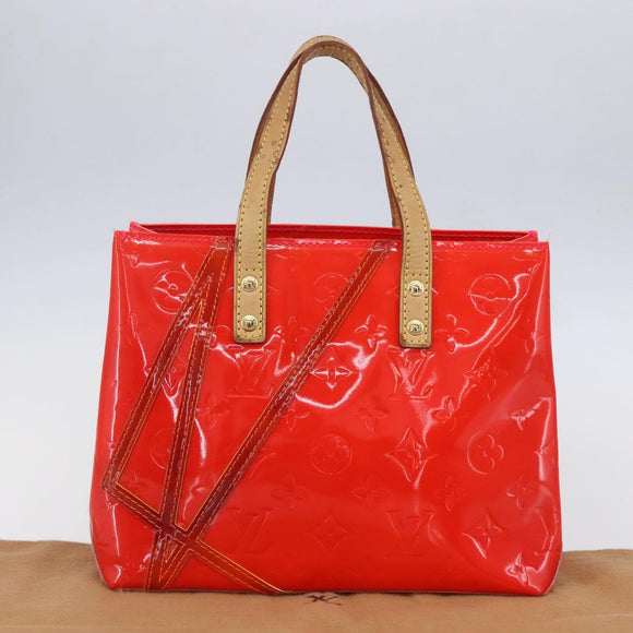 LOUIS VUITTON Monogram Vernis Fluo Reade PM Bag Pink Orange M91903 Auth BA8337