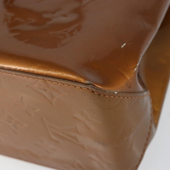 LOUIS VUITTON Monogram Vernis Reade PM Hand Bag Bronze M91146 LV Auth BA8338