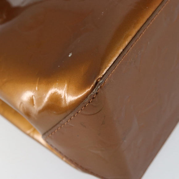 LOUIS VUITTON Monogram Vernis Reade PM Hand Bag Bronze M91146 LV Auth BA8338
