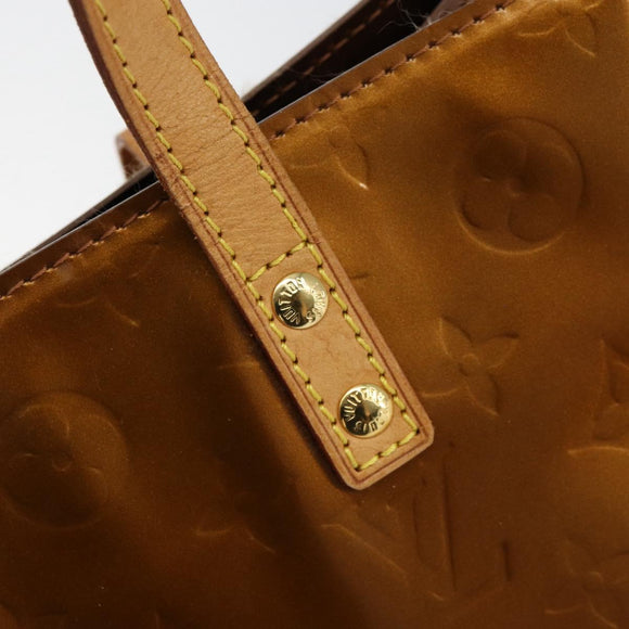 LOUIS VUITTON Monogram Vernis Reade PM Hand Bag Bronze M91146 LV Auth BA8338