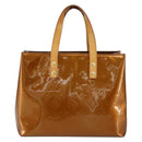 LOUIS VUITTON Monogram Vernis Reade PM Hand Bag Bronze M91146 LV Auth BA8338-2