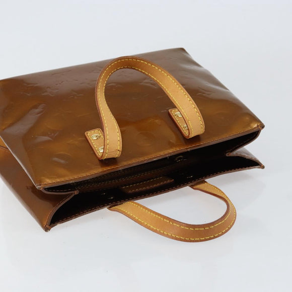LOUIS VUITTON Monogram Vernis Reade PM Hand Bag Bronze M91146 LV Auth BA8338