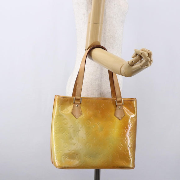 LOUIS VUITTON Monogram Vernis Houston Hand Bag Gris M91053 LV Auth BA8340