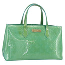 LOUIS VUITTON Monogram Vernis Wilshire PM Bag Blue Galatic M93646 LV Auth BA8342-1