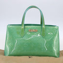 LOUIS VUITTON Monogram Vernis Wilshire PM Bag Blue Galatic M93646 LV Auth BA8342-23