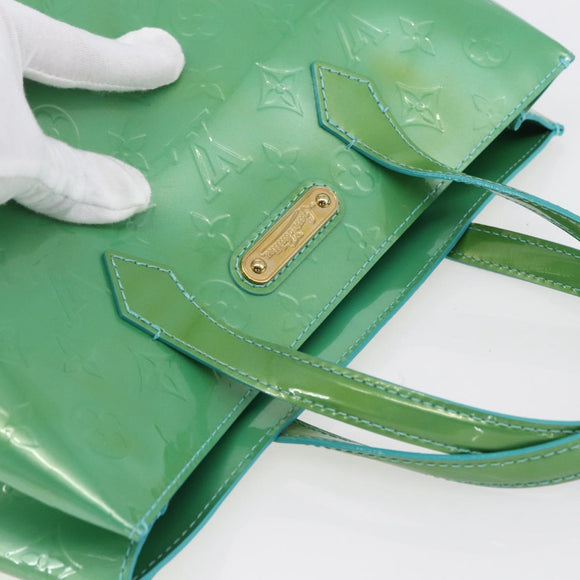 LOUIS VUITTON Monogram Vernis Wilshire PM Bag Blue Galatic M93646 LV Auth BA8342