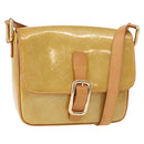 LOUIS VUITTON Monogram Vernis Christie GM Shoulder Bag Beige M91147 Auth BA8343-1