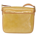 LOUIS VUITTON Monogram Vernis Christie GM Shoulder Bag Beige M91147 Auth BA8343-2