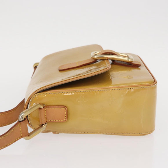 LOUIS VUITTON Monogram Vernis Christie GM Shoulder Bag Beige M91147 Auth BA8343