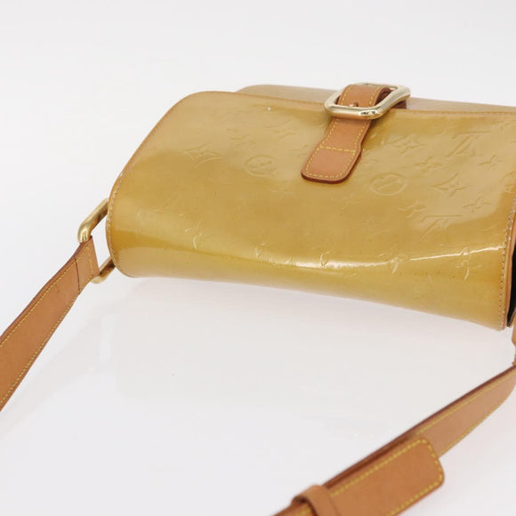 LOUIS VUITTON Monogram Vernis Christie GM Shoulder Bag Beige M91147 Auth BA8343