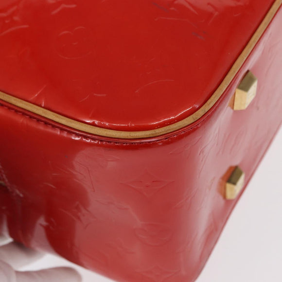 LOUIS VUITTON Monogram Vernis Sutton Hand Bag Red Rouge M91080 LV Auth BA8347