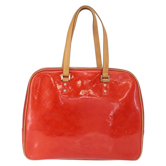 LOUIS VUITTON Monogram Vernis Sutton Hand Bag Red Rouge M91080 LV Auth BA8347