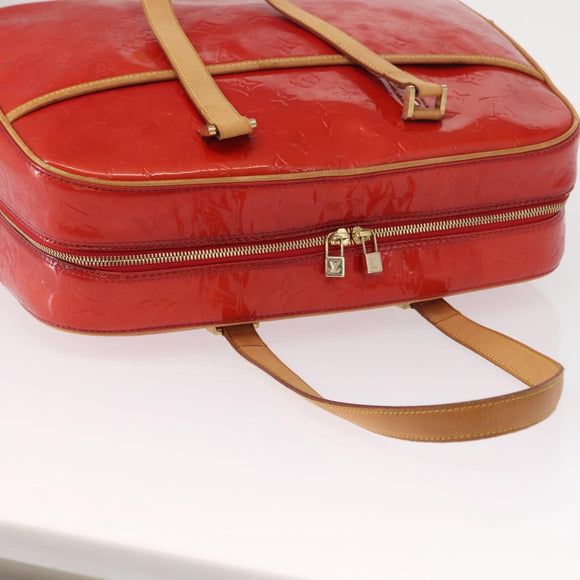 LOUIS VUITTON Monogram Vernis Sutton Hand Bag Red Rouge M91080 LV Auth BA8347