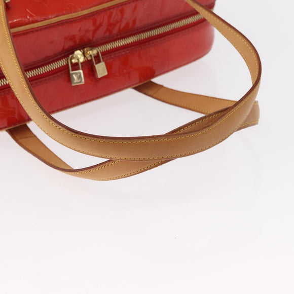 LOUIS VUITTON Monogram Vernis Sutton Hand Bag Red Rouge M91080 LV Auth BA8347