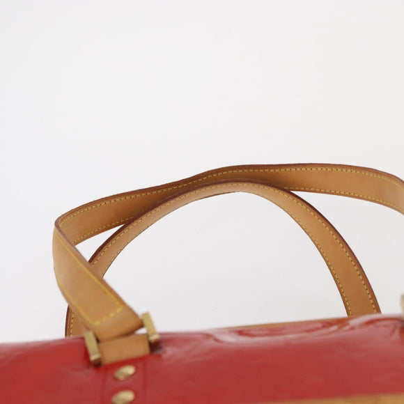 LOUIS VUITTON Monogram Vernis Sutton Hand Bag Red Rouge M91080 LV Auth BA8347